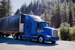 image of truck driving in california