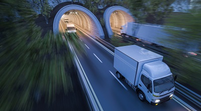 image of truck driving through tunnel in New York